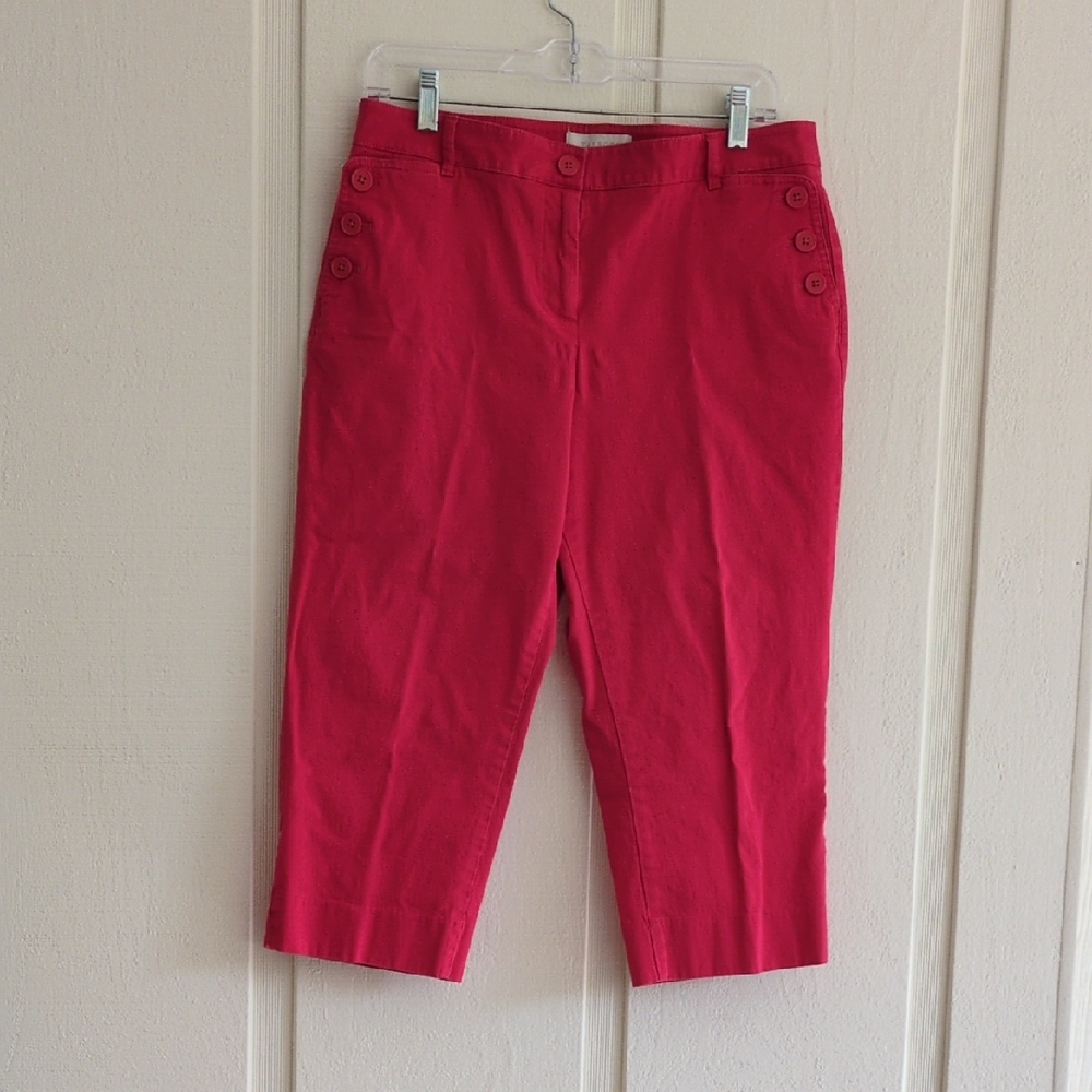 Talbots Red Button-Front Pants